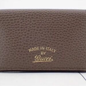 Gucci Brown (Pink Interior) Leather Card Holder